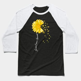 Sarcoma Cancer Awareness Yellow Ribbon Sunflower Warrior Baseball T-Shirt